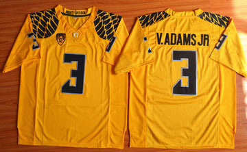 V.Adams Jr Oregon Ducks yellow jersey