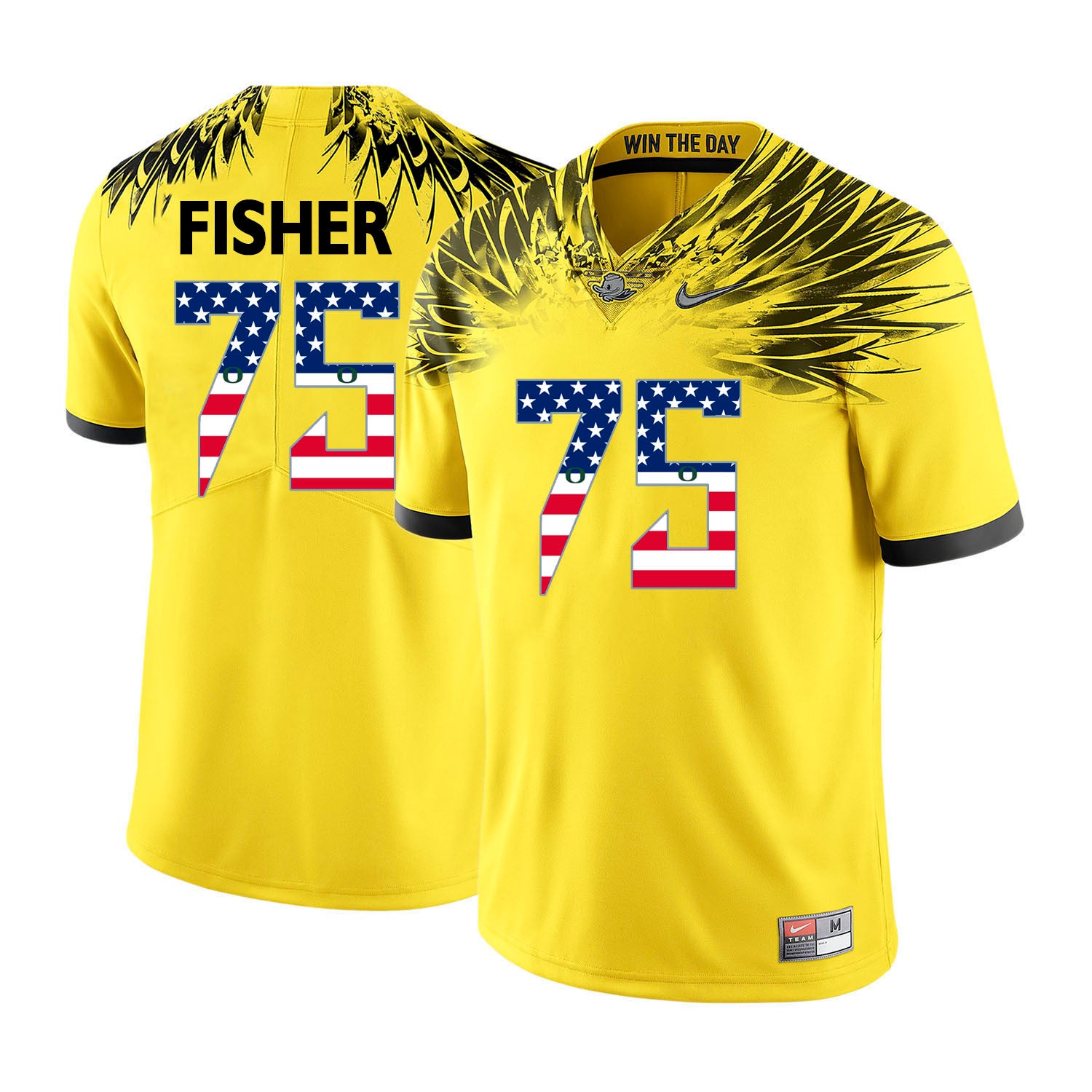 Jake Fisher Oregon Ducks yellow jersey