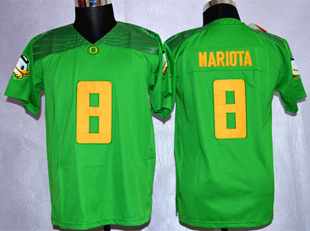 Marcus Mariota With Diamond Logo Oregon Ducks green jersey