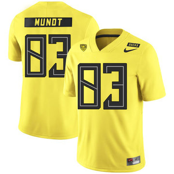 Johnny Mundt Oregon Ducks yellow jersey