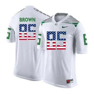 Pharaoh Brown Oregon Ducks white jersey