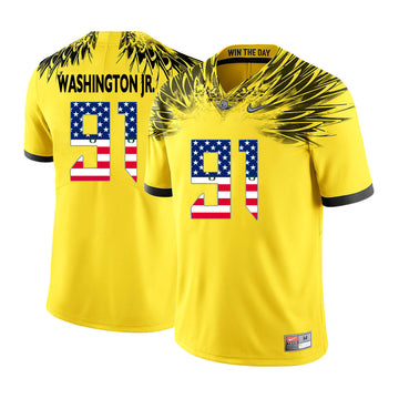 Tony Washington Jr Oregon Ducks yellow jersey