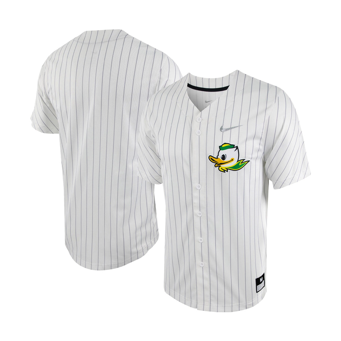 Pinstripe Full-button Oregon Ducks white jersey
