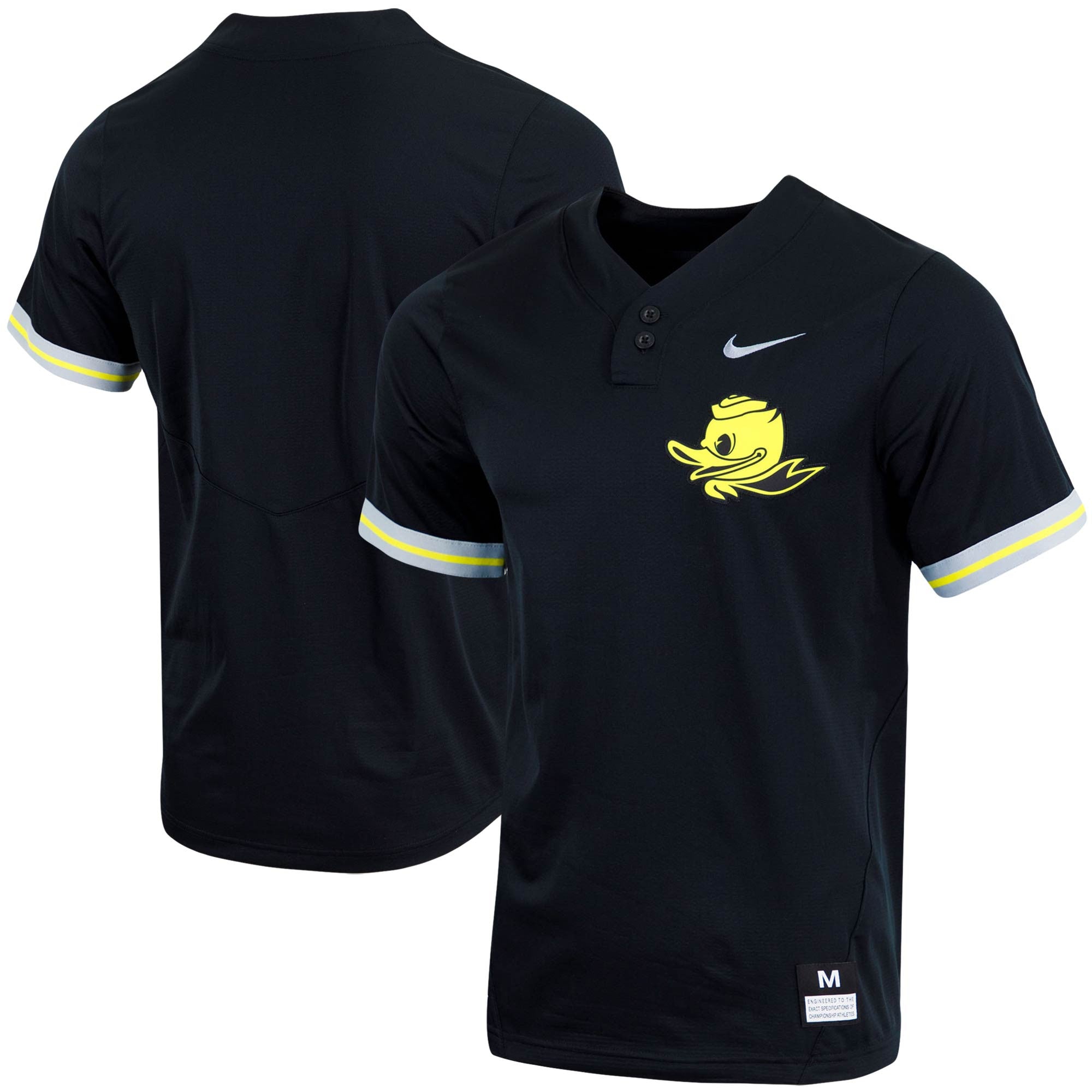 Two-button Oregon Ducks black jersey