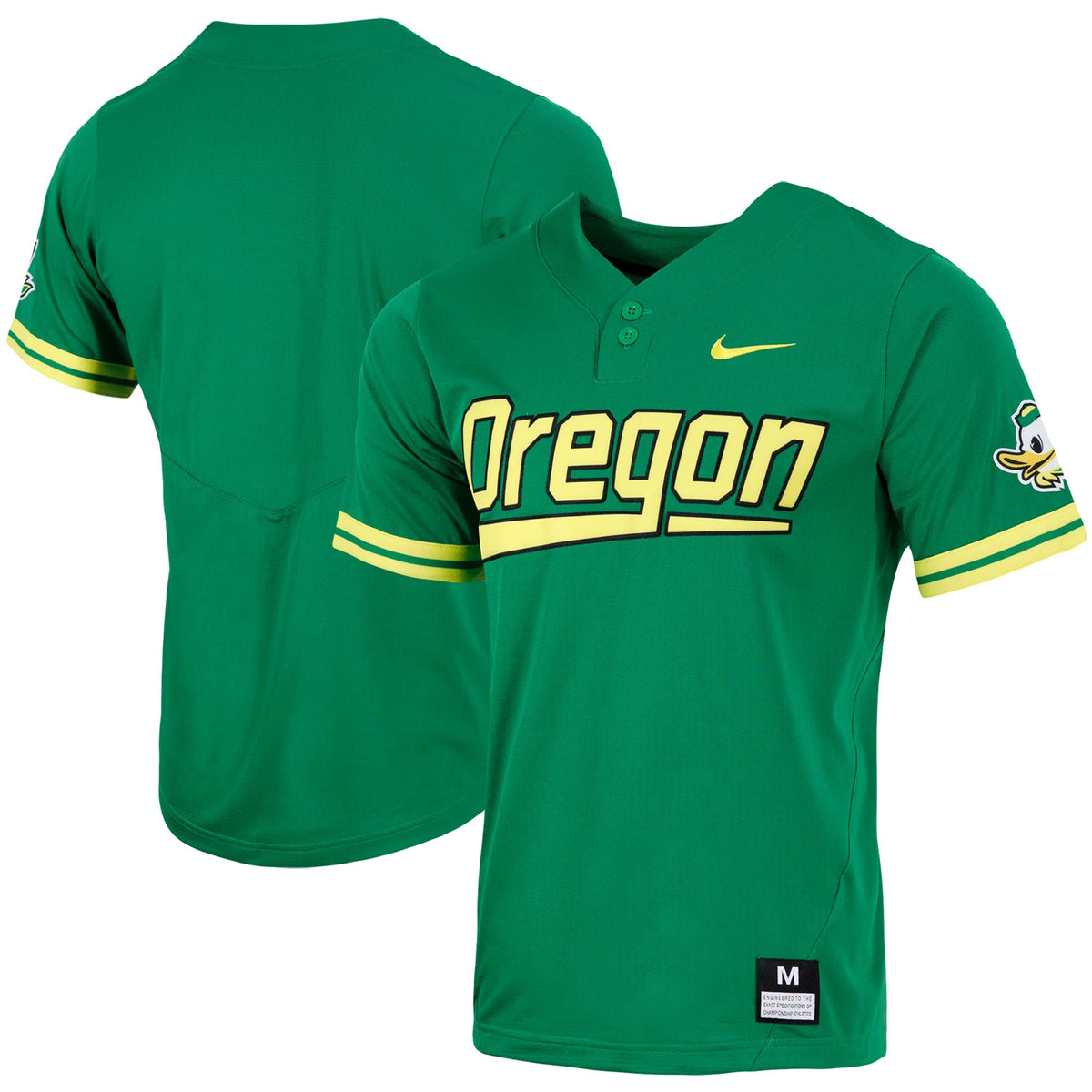 Two-button Oregon Ducks green jersey