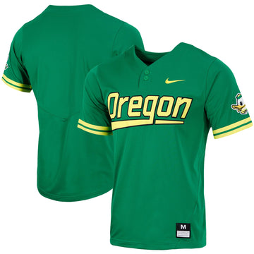Two-button Oregon Ducks green jersey