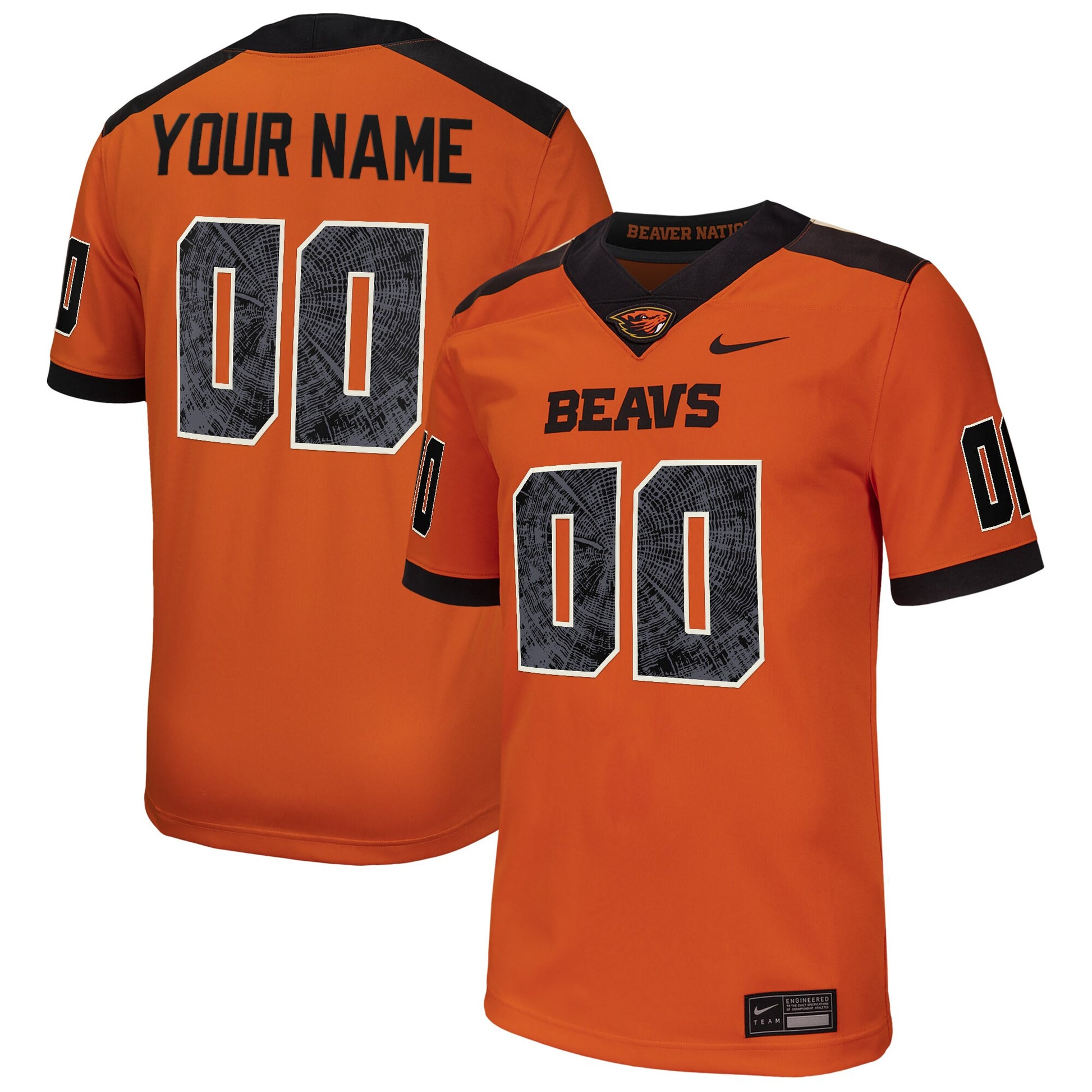 Custom Oregon State Beavers orange jersey