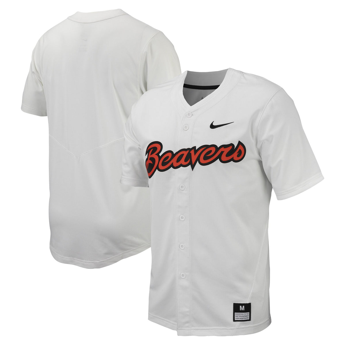 Full-button Oregon State Beavers white jersey