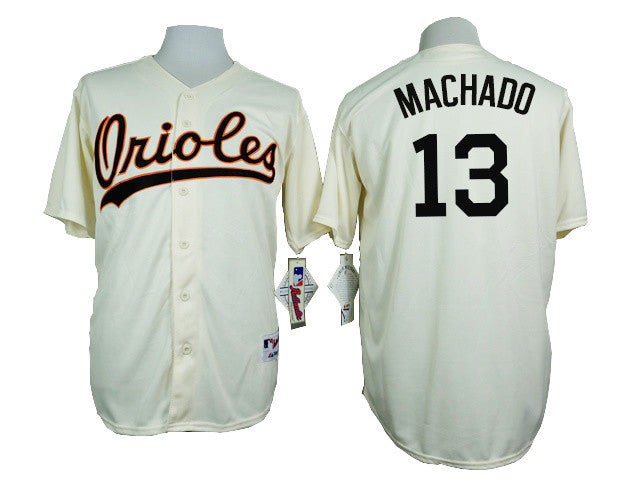 Manny Machado Baltimore Orioles cream Throwback jersey