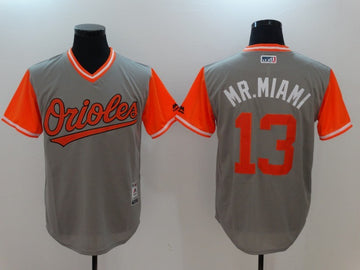 Manny Machado Mr. Miami Majestic Baltimore Orioles gray jersey