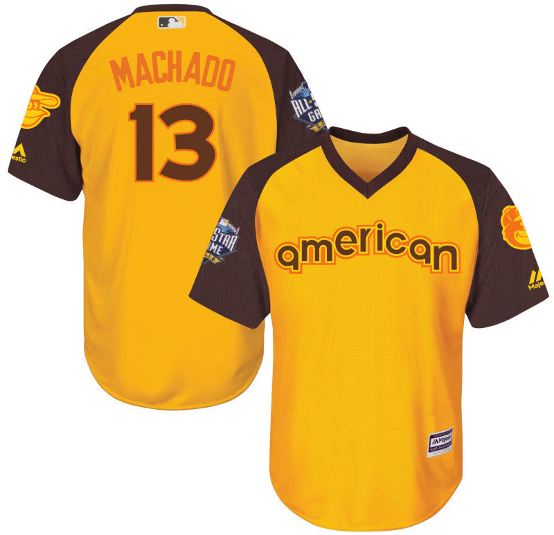 Manny Machado Baltimore Orioles yellow All-Star jersey