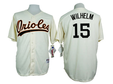 Hoyt Wilhelm Baltimore Orioles cream Throwback jersey