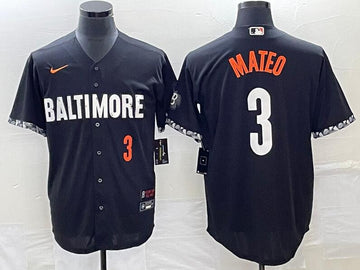 Jorge Mateo Number Baltimore Orioles black City Connect jersey