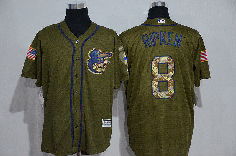 Cal Ripken Baltimore Orioles olive jersey