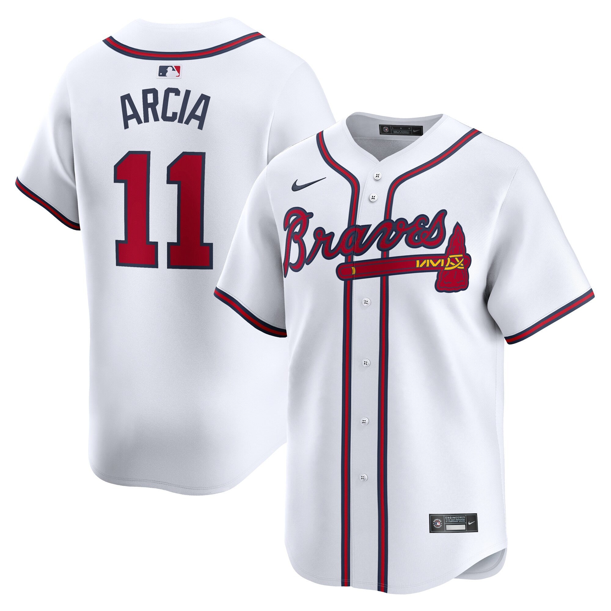 Orlando Arcia Atlanta Braves white Limited jersey
