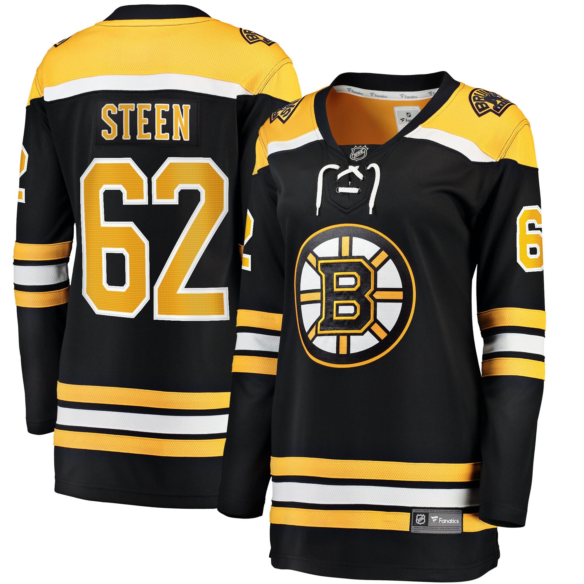Oskar Steen Boston Bruins black Home jersey