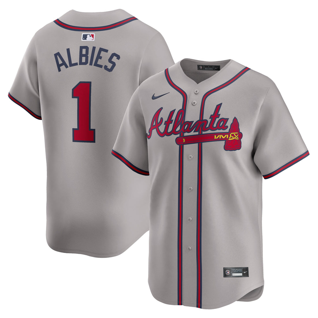 Ozzie Albies Atlanta Braves gray Limited jersey