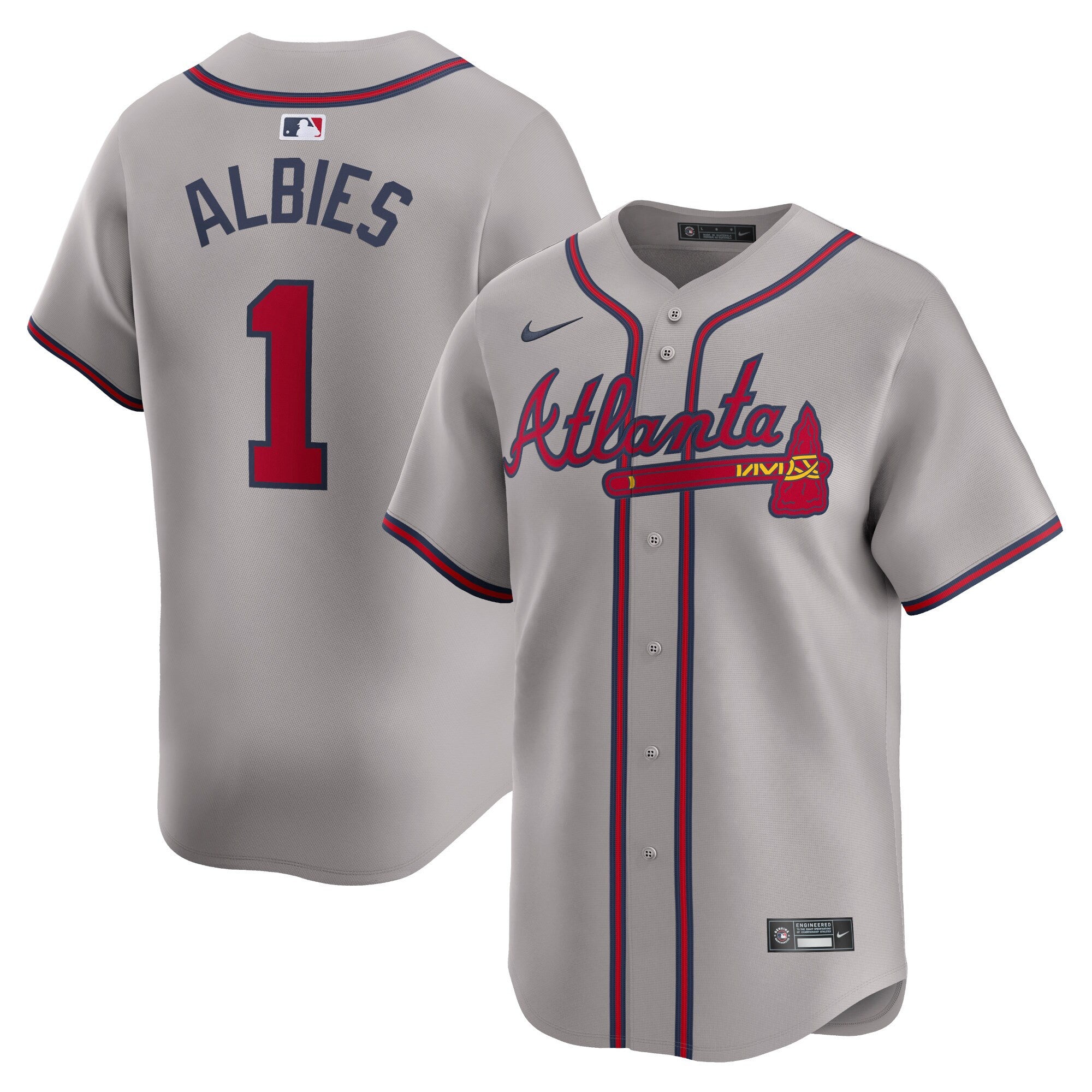 Ozzie Albies Atlanta Braves gray Limited jersey