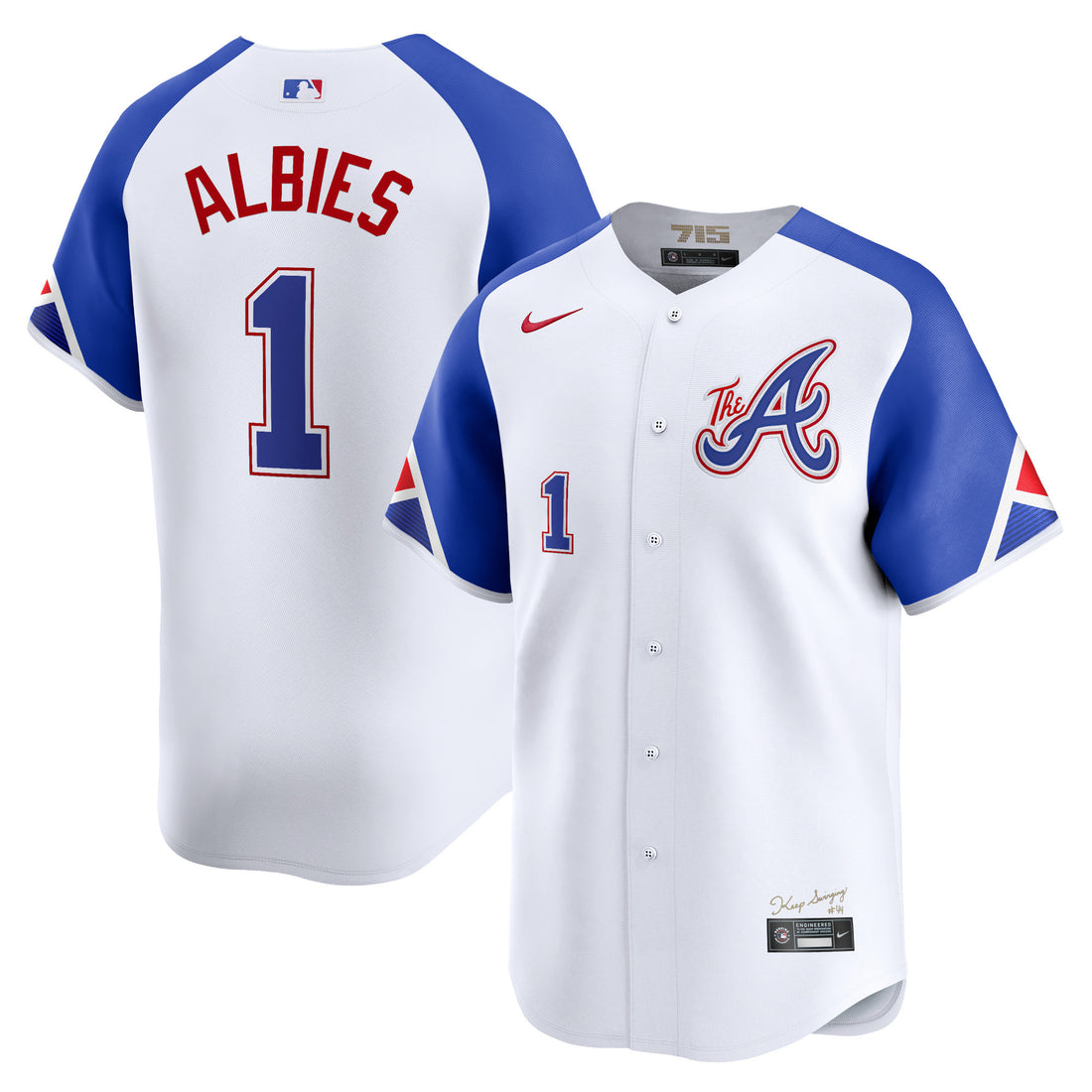 Ozzie Albies Atlanta Braves white City Connect jersey