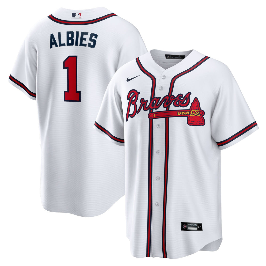 Ozzie Albies Atlanta Braves white Home jersey