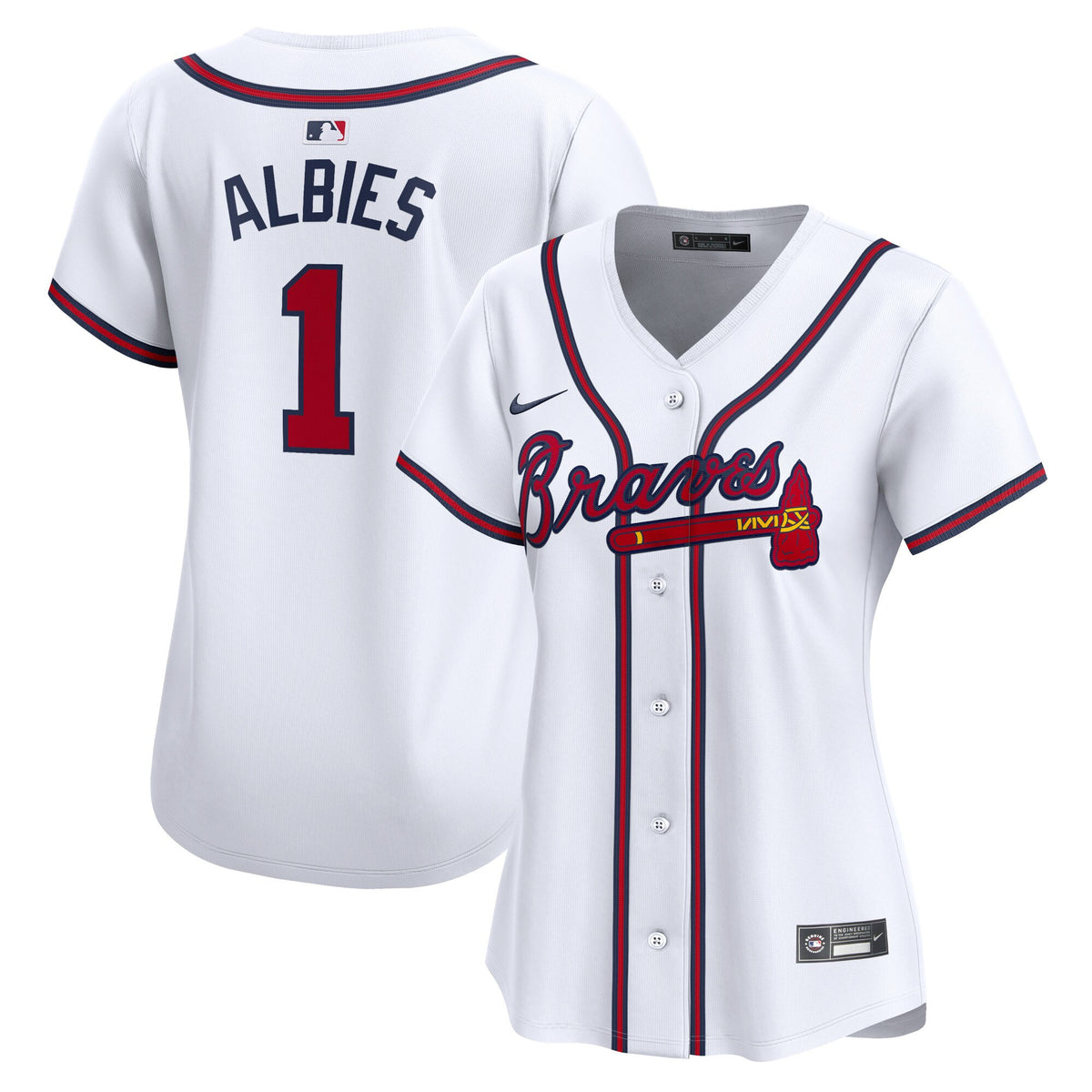 Ozzie Albies Atlanta Braves white Limited jersey