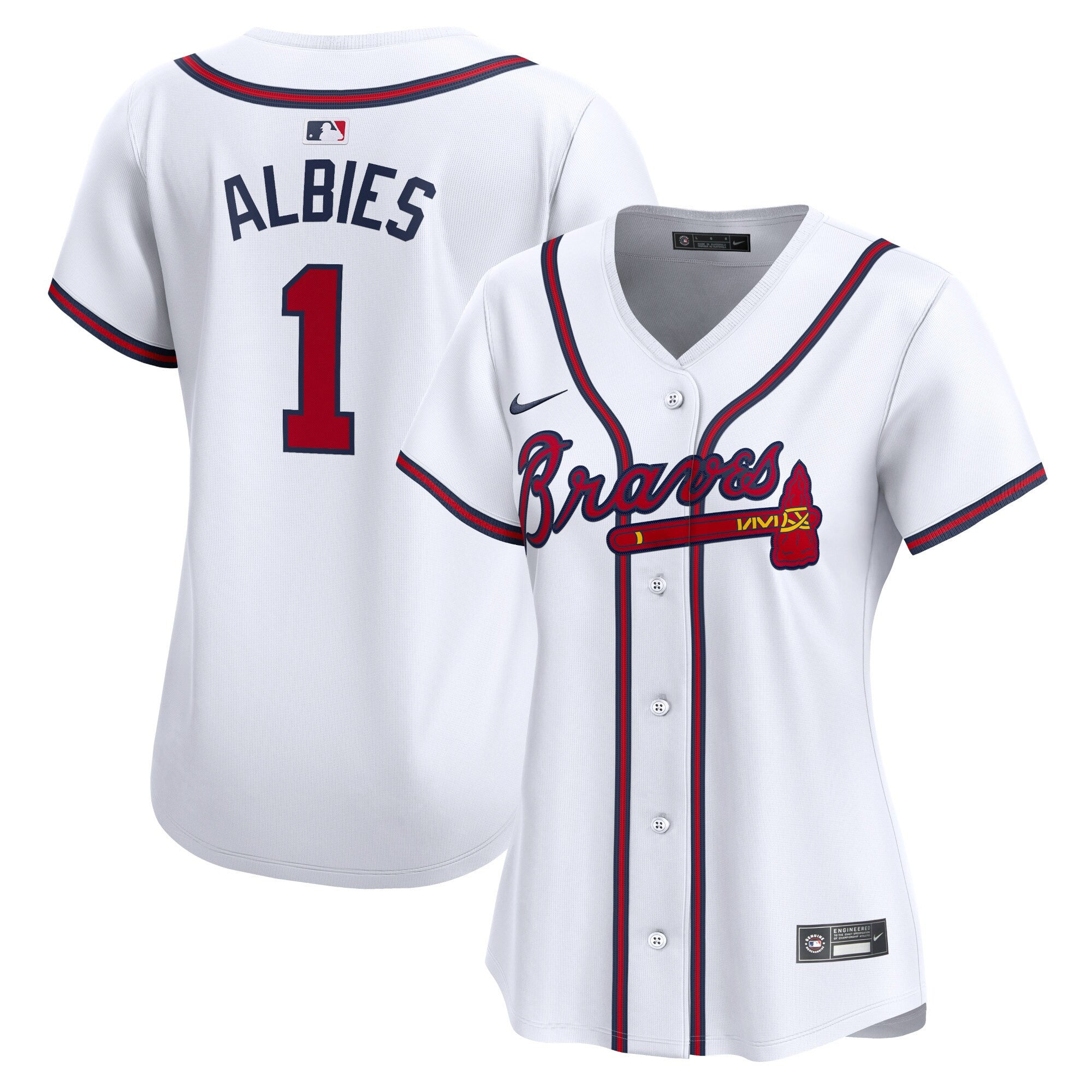 Ozzie Albies Atlanta Braves white Limited jersey