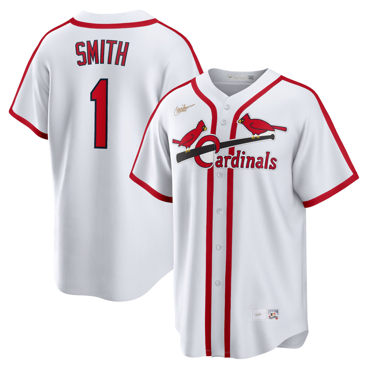 Ozzie Smith St. Louis Cardinals white Cooperstown jersey