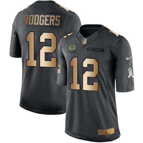 Aaron Rodgers Green Bay Packers black Salute To Service jersey