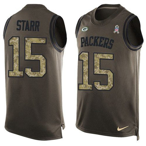 Bart Starr Green Bay Packers green Salute To Service jersey