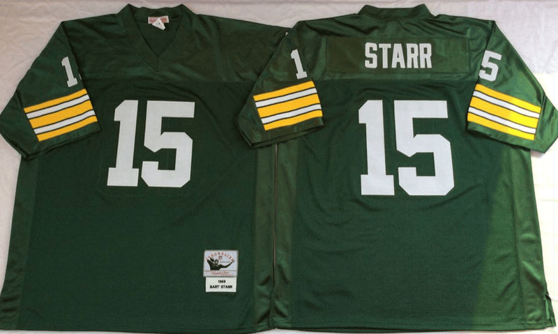 Bart Starr Green Bay Packers green Throwback jersey