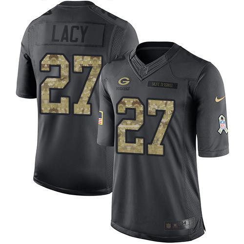 Eddie Lacy Green Bay Packers black Salute To Service jersey