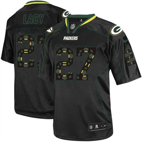 Eddie Lacy New Green Bay Packers black Elite jersey