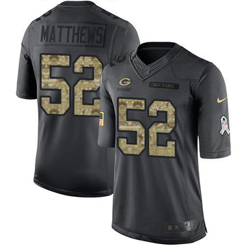 Clay Matthews Green Bay Packers black Salute To Service jersey