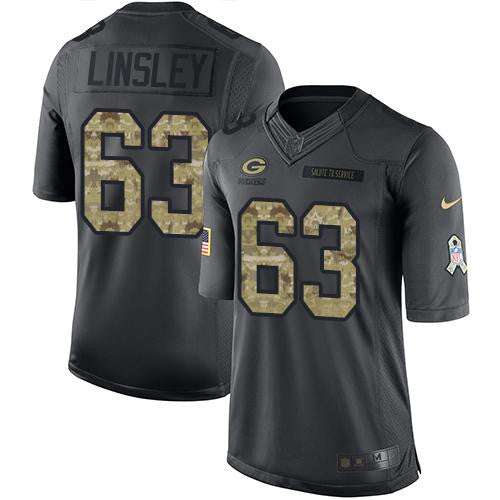 Corey Linsley Green Bay Packers black Salute To Service jersey