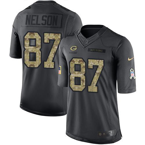 Jordy Nelson Green Bay Packers black Salute To Service jersey