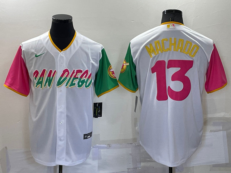 Manny Machado San Diego Padres white City Connect jersey