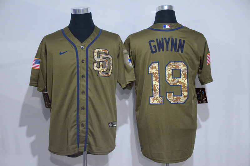 Tony Gwynn San Diego Padres olive jersey
