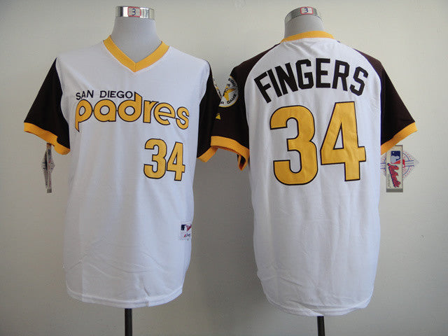Fingers San Diego Padres white jersey