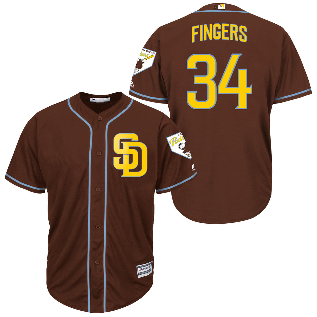 Rollie Fingers San Diego Padres brown jersey