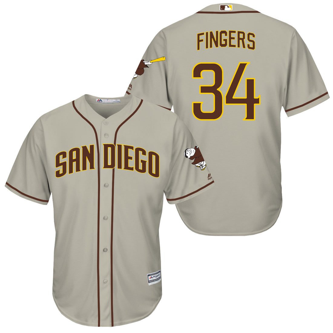 Rollie Fingers San Diego Padres grey jersey
