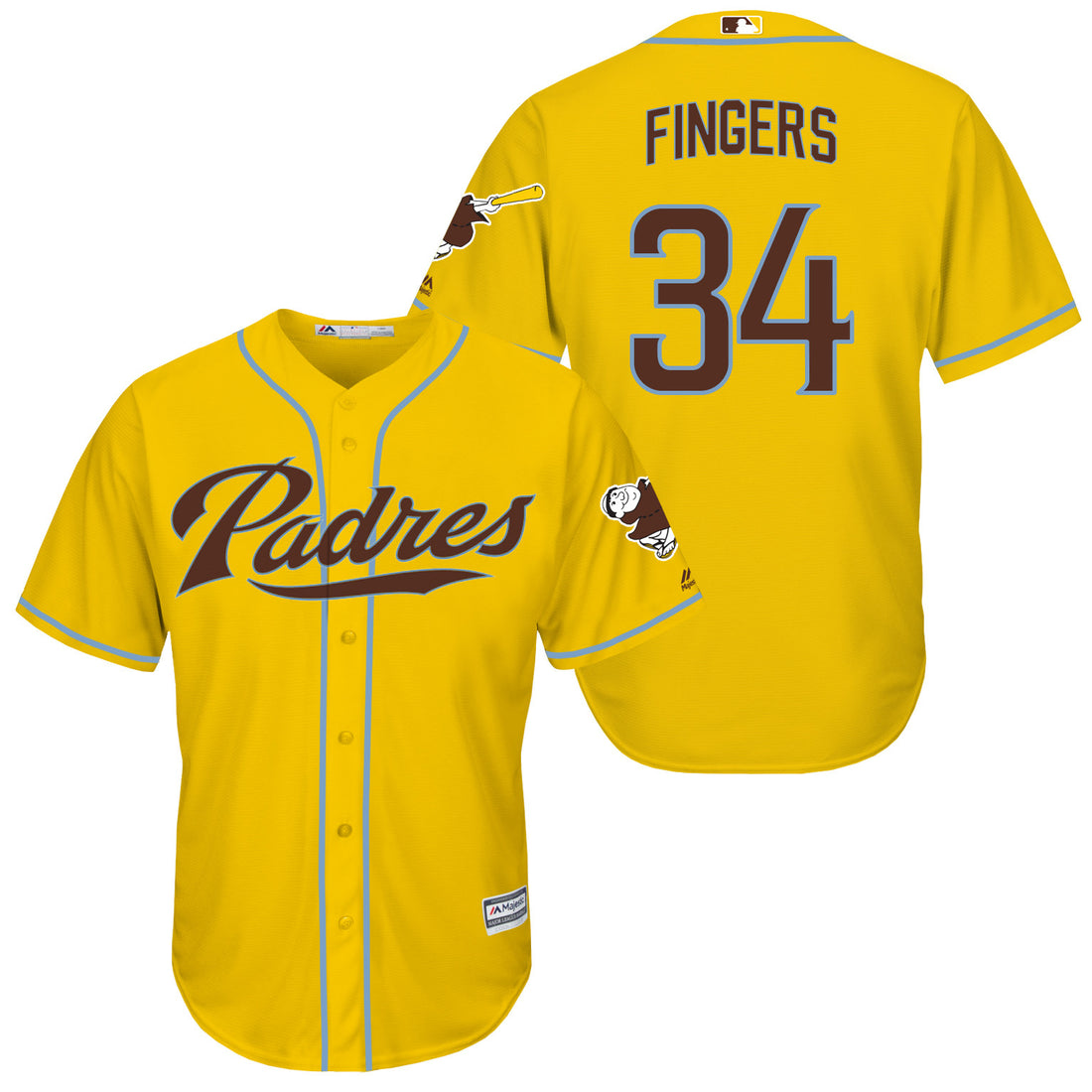 Rollie Fingers San Diego Padres yellow jersey
