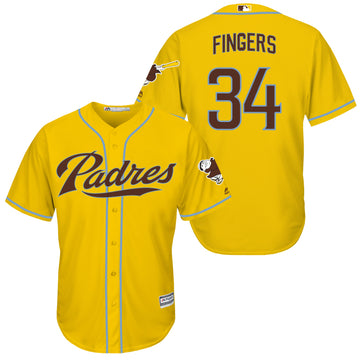 Rollie Fingers San Diego Padres yellow jersey