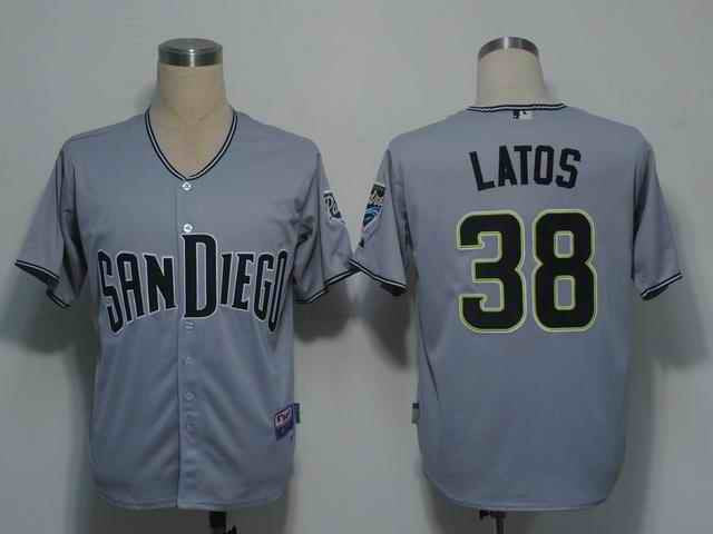 Latos San Diego Padres grey jersey