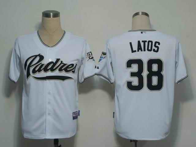 Latos San Diego Padres white jersey