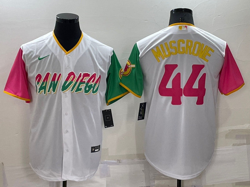 Joe Musgrove San Diego Padres white City Connect jersey