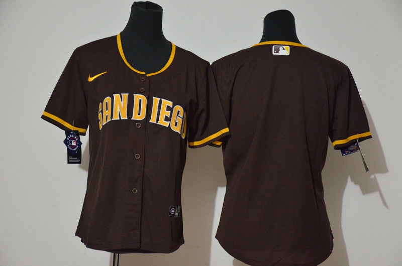 Blank White San Diego Padres brown jersey