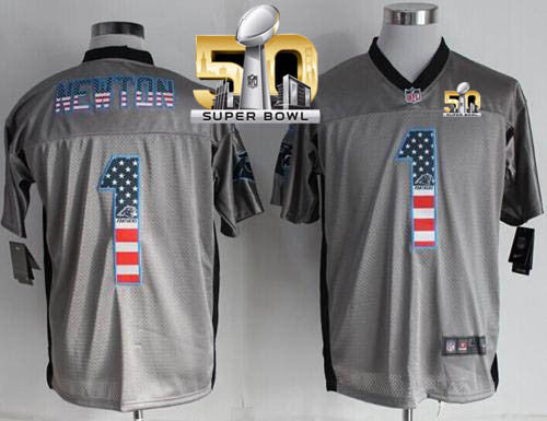 Cam Newton Carolina Panthers grey Elite jersey