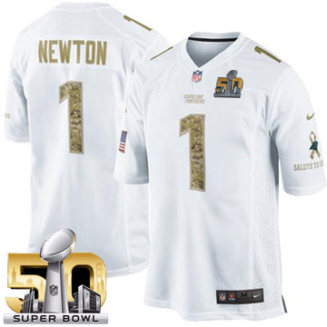 Cam Newton Carolina Panthers white Salute To Service jersey