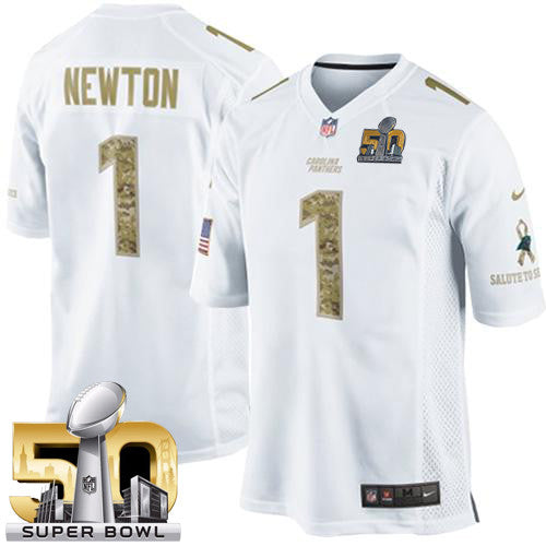 Cam Newton Carolina Panthers white Salute To Service jersey