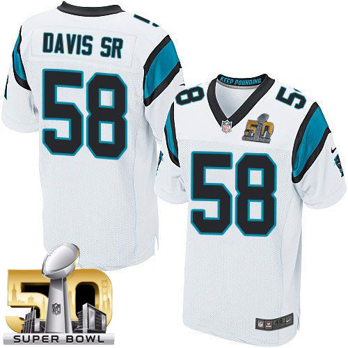 Thomas Davis Sr Carolina Panthers white Elite jersey